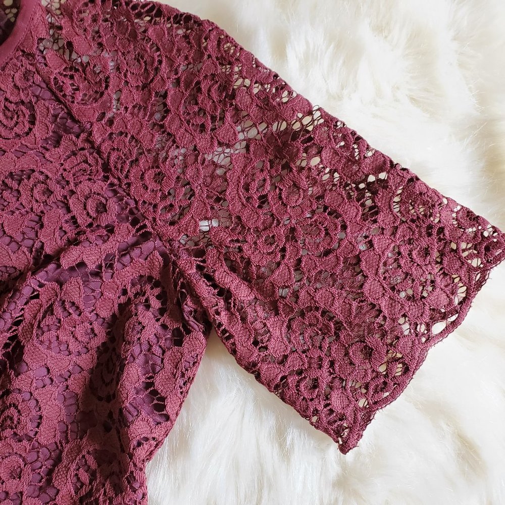 Madewell Burgundy Lace Magnolia Dress Size 0 NWOT - Picture 9 of 16